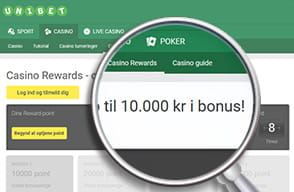 Casino rewards programmet fra operatøren